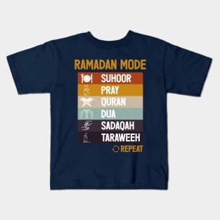 Vintage Ramadan Mode on Fasting Month Kids T-Shirt